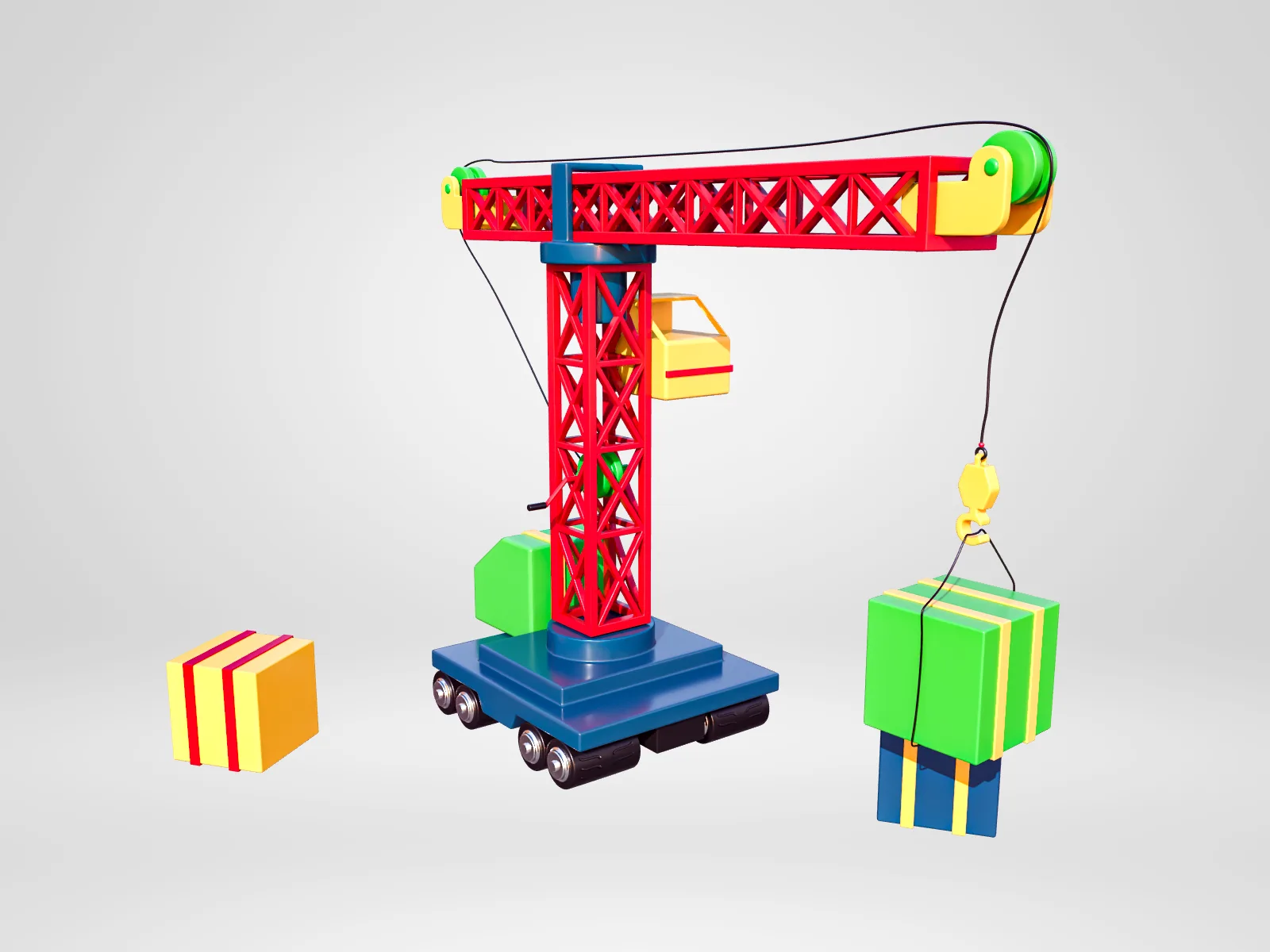 Toy Crane 3D Model